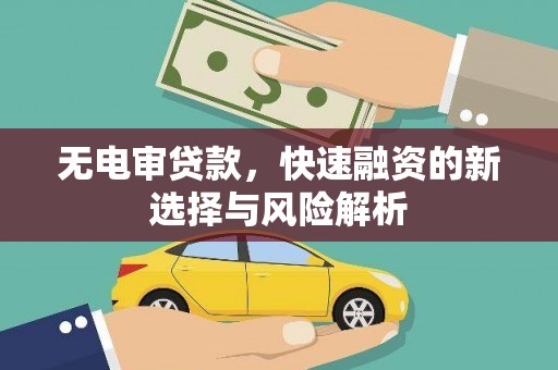 晋安无电审贷款，快速融资的新选择与风险解析